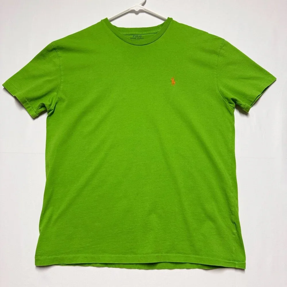 Polo‎ Ralph Lauren Mens Green Crewneck T-Shirt Size S/P Excellent